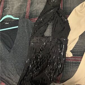 Tiger Mist Black Sequin Backless Dress